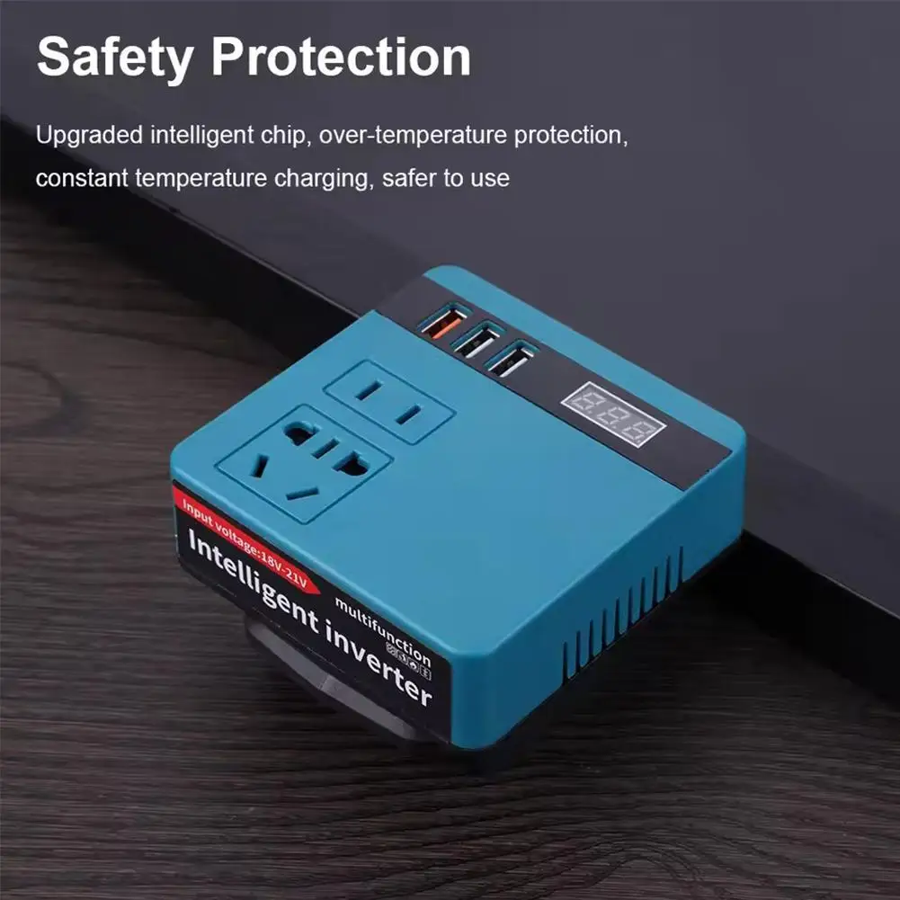 Multi-Function Lithium Battery Inverter - DC 18-21V to AC 220V, Intelligent Fast Charging for Outdoor Work
Multi-Function Lithium Battery Inverter - DC 18-21V to AC 220V, Intelligent Fast Charging for Outdoor Work