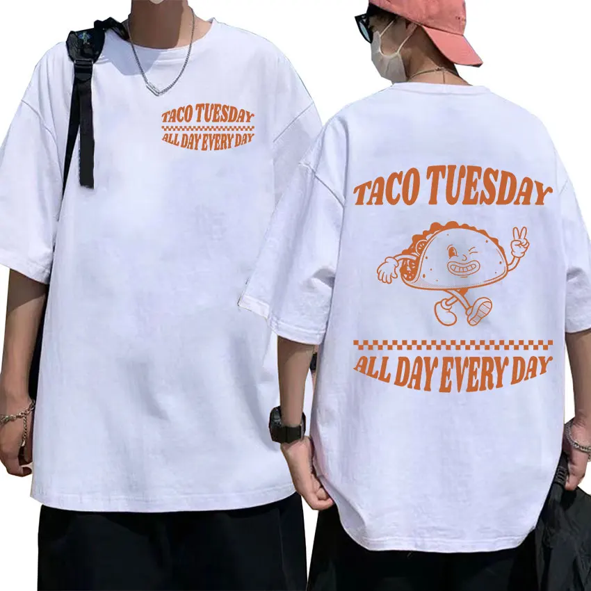 Винтажная мультяшная футболка Taco Time All Day, забавная Мужская и Женская милая одежда, футболки, летняя 100% хлопковая футболка большого размера
Винтажная мультяшная футболка Taco Time All Day, забавная Мужская и Женская милая одежда, футболки, летняя 100% хлопковая футболка большого размера