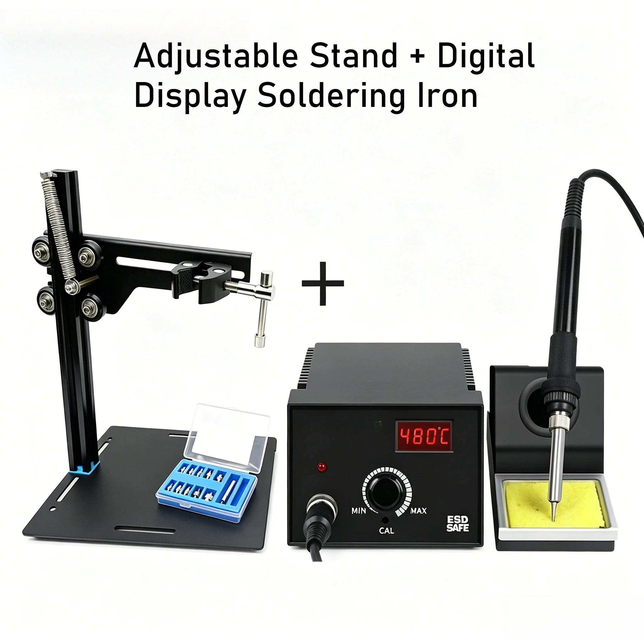 936D Digital Soldering Station – Adjustable Constant Temp 60W Fast Heating Iron with Stand for Phone/PC Repair & Home Use
936D Digital Soldering Station – Adjustable Constant Temp 60W Fast Heating Iron with Stand for Phone/PC Repair & Home Use