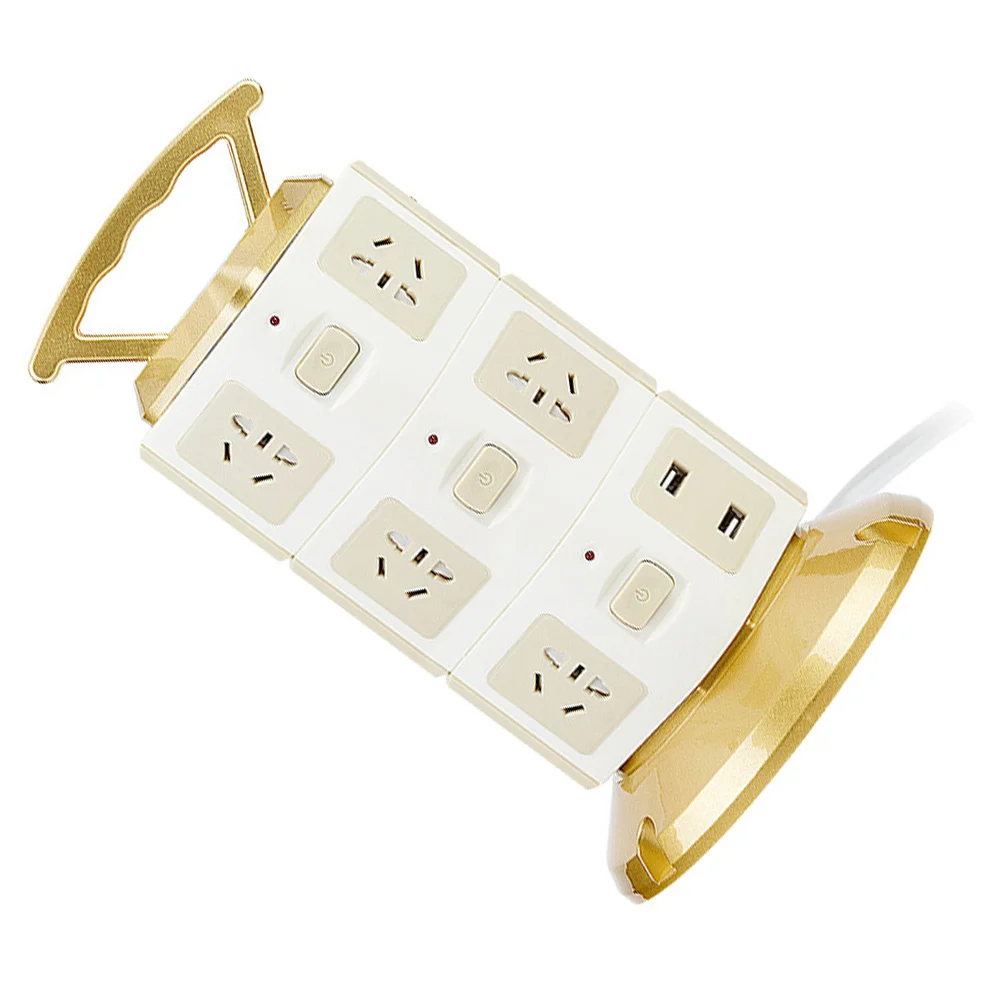 Multifunctional USB Plug Triple Layers Tower Vertical Standing Extension Socket Overload Protection Home Office Travel