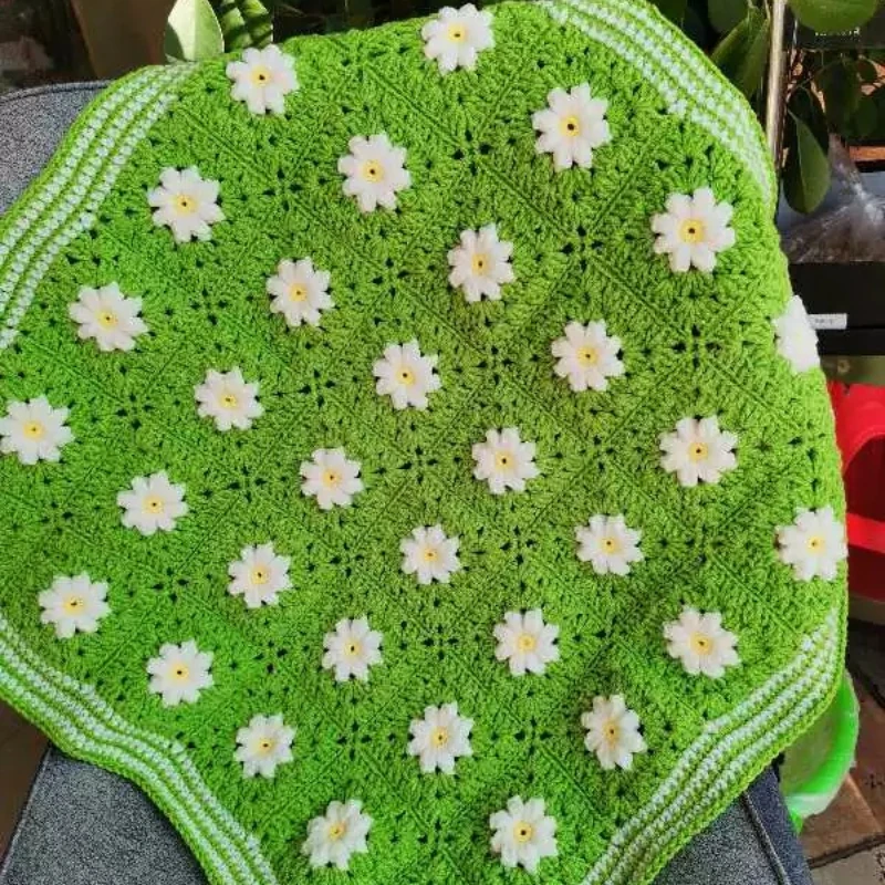 Handmade Crochet Sofa Cover, Forest Daisy Throw Blanket for Bedroom, Woven Bed Runner for Window Seat, Photography Prop Decor
Handmade Crochet Sofa Cover, Forest Daisy Throw Blanket for Bedroom, Woven Bed Runner for Window Seat, Photography Prop Decor