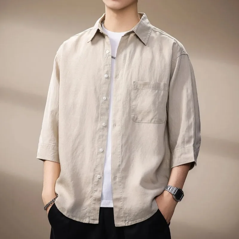 Men's Linen 3/4 Sleeve Shirt Cool Breathable Loose Casual Summer Blouse
Men's Linen 3/4 Sleeve Shirt Cool Breathable Loose Casual Summer Blouse