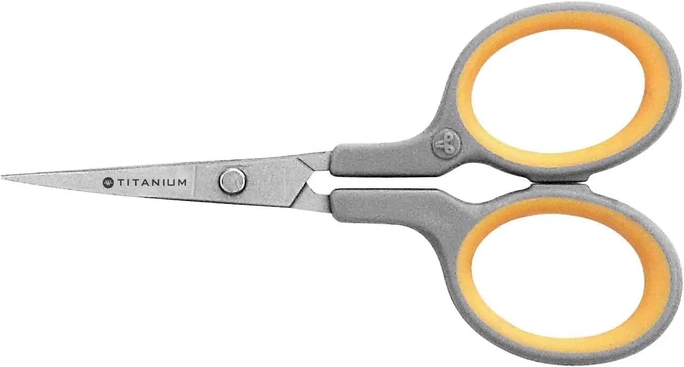 4" Embroidery Scissors with Titanium-Bonded Blades for Crafting Sewing and More Gray/Yellow
4" Embroidery Scissors with Titanium-Bonded Blades for Crafting Sewing and More Gray/Yellow