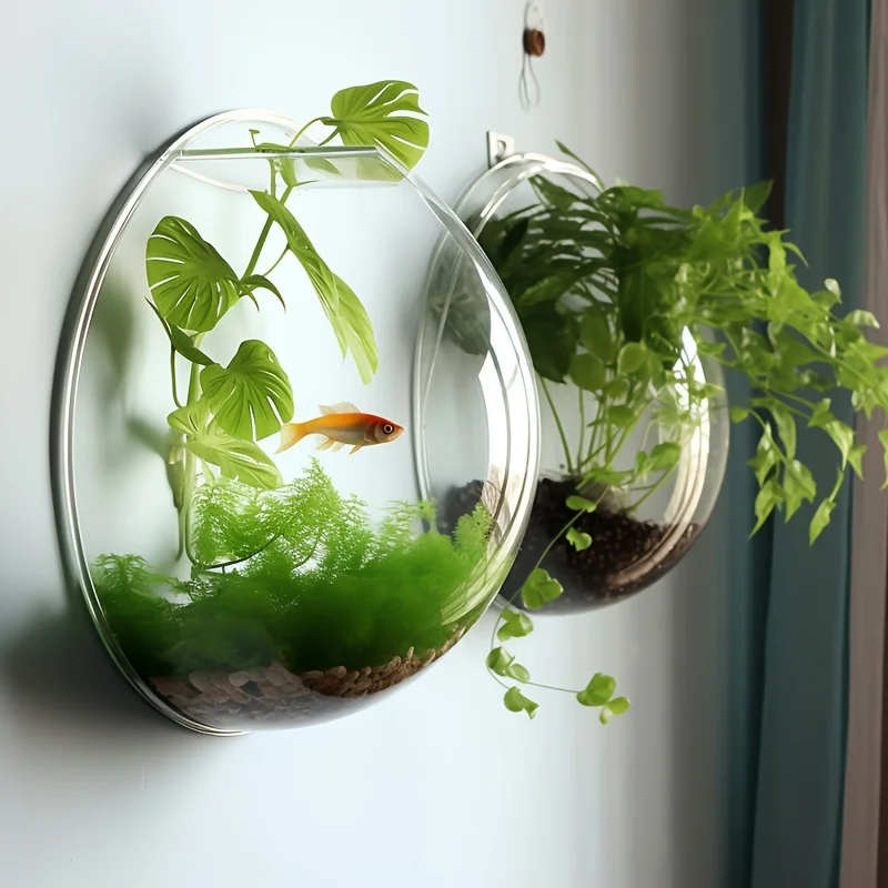 Classic Round Geometric Pattern Plastic Wall Hanging Vase with Plant Stand Wall Decor for Green Plants and Flowers, Fish Bowl
Classic Round Geometric Pattern Plastic Wall Hanging Vase with Plant Stand Wall Decor for Green Plants and Flowers, Fish Bowl