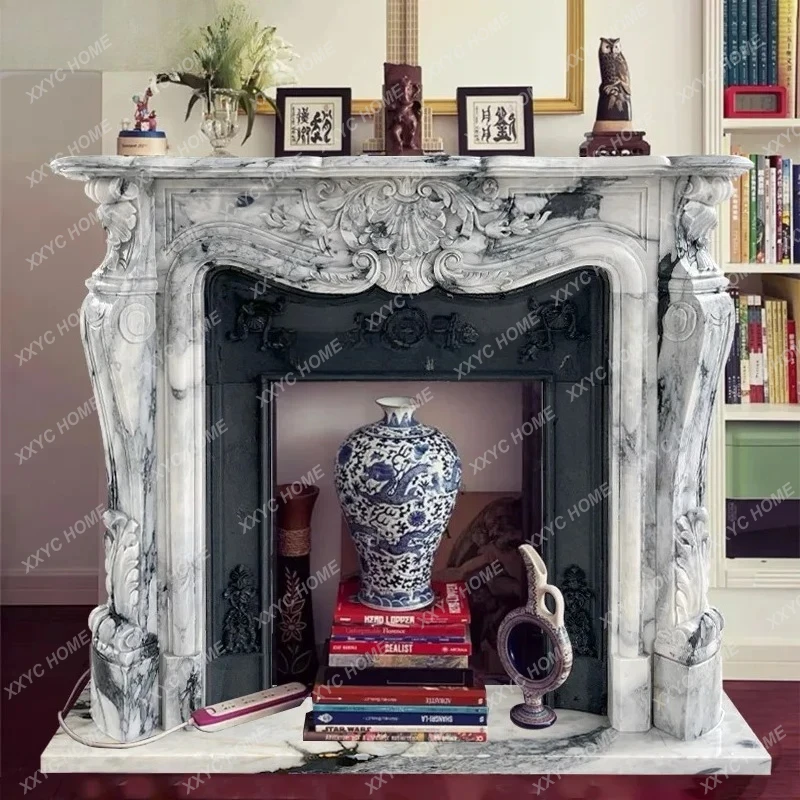 A Marble Fireplace Natural Stone Large Flower White French Living Room Decorative Cabinet Fireplace
A Marble Fireplace Natural Stone Large Flower White French Living Room Decorative Cabinet Fireplace
