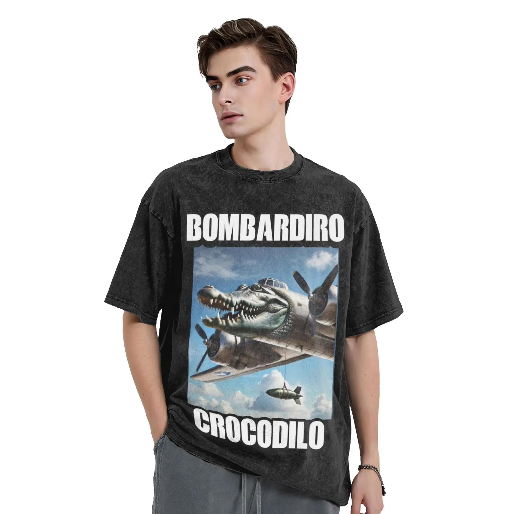 Витая футболка Bombardiro Crocodilo Meme, итальянская футболка Brainrot Memes, мужская и женская футболка с коротким рукавом, Harajuku, лето
Витая футболка Bombardiro Crocodilo Meme, итальянская футболка Brainrot Memes, мужская и женская футболка с коротким рукавом, Harajuku, лето