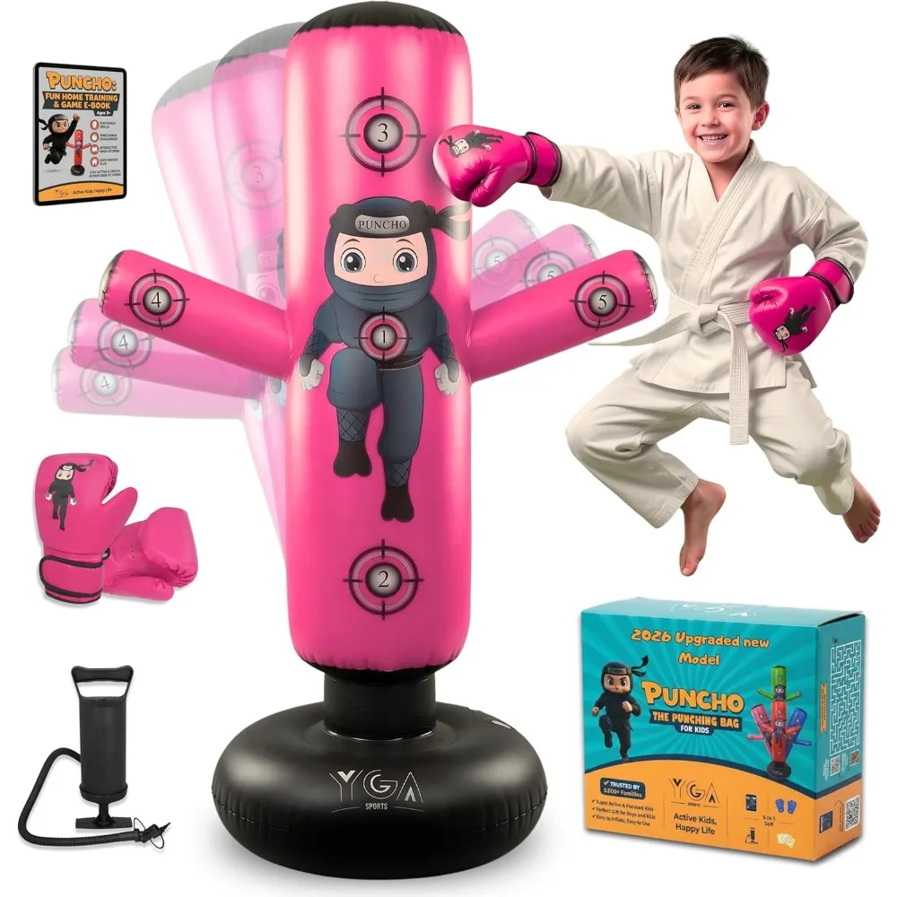 Kids Inflatable Punching Bag Set 63 Inch with Gloves Pump and Targets for Ages 3 to 12 Boxing Training Gift
Kids Inflatable Punching Bag Set 63 Inch with Gloves Pump and Targets for Ages 3 to 12 Boxing Training Gift
