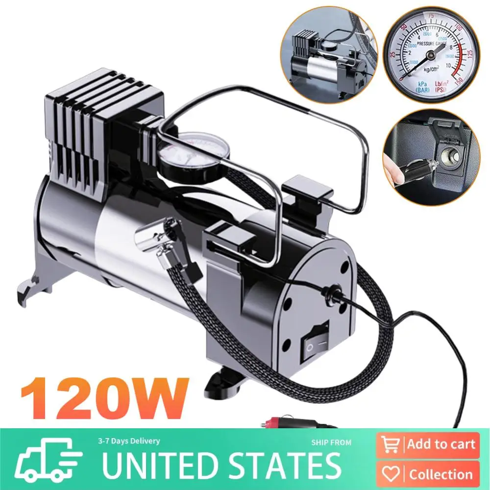 12В электрический насос для накачивания шин с манометром, мини-компрессор для автомобильных шин, сверхмощный портативный металлический воздушный компрессор класса люкс
12В электрический насос для накачивания шин с манометром, мини-компрессор для автомобильных шин, сверхмощный портативный металлический воздушный компрессор класса люкс