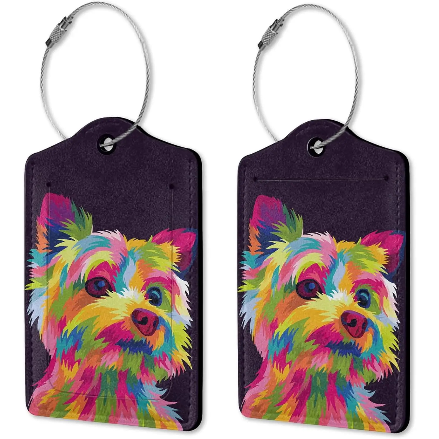 Set of 2 Luggage Tags for Suitcases Colorful Dog Luggage Tag Leather Cruise Suitcases with Stainless Steel Loop Privacy Cover
Set of 2 Luggage Tags for Suitcases Colorful Dog Luggage Tag Leather Cruise Suitcases with Stainless Steel Loop Privacy Cover
