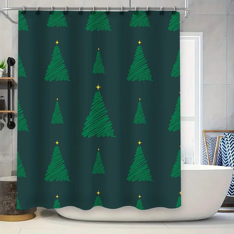 Christmas Tree Shower Curtain Set Festive Green Decor for Bathroom with Star Accents in 3 Sizes (S/M/L)
Christmas Tree Shower Curtain Set Festive Green Decor for Bathroom with Star Accents in 3 Sizes (S/M/L)