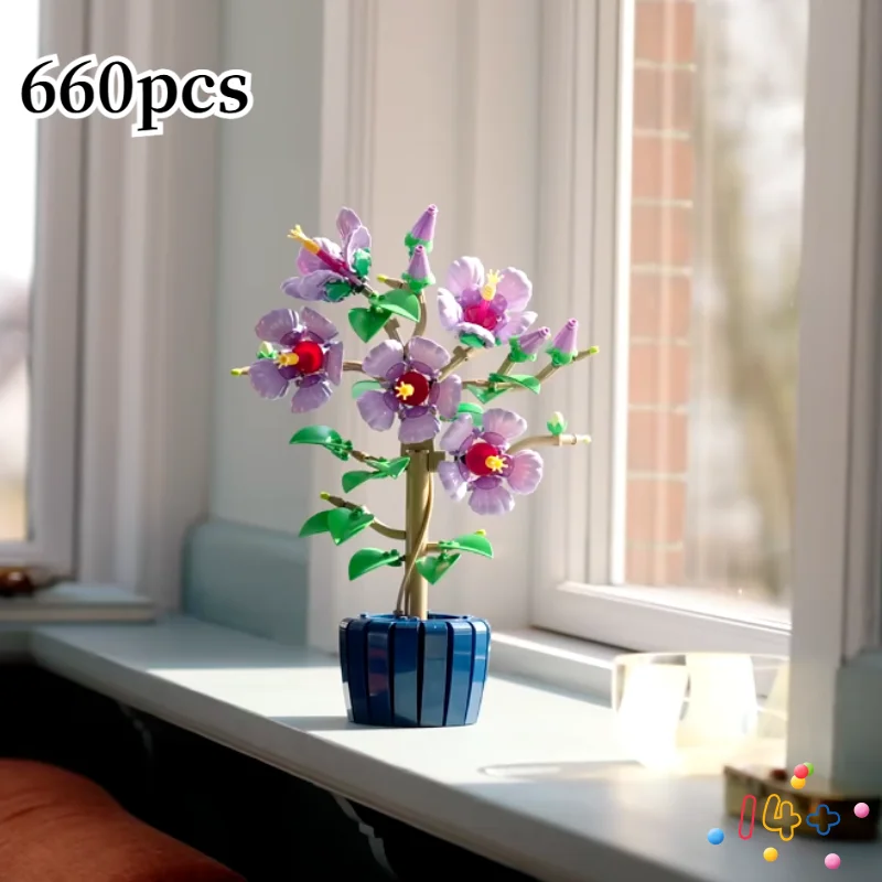 NEW 10372 Hibiscus flower potted bonsai plant bouquet assembling building blocks Toys Holiday gifts decoration ornaments
NEW 10372 Hibiscus flower potted bonsai plant bouquet assembling building blocks Toys Holiday gifts decoration ornaments