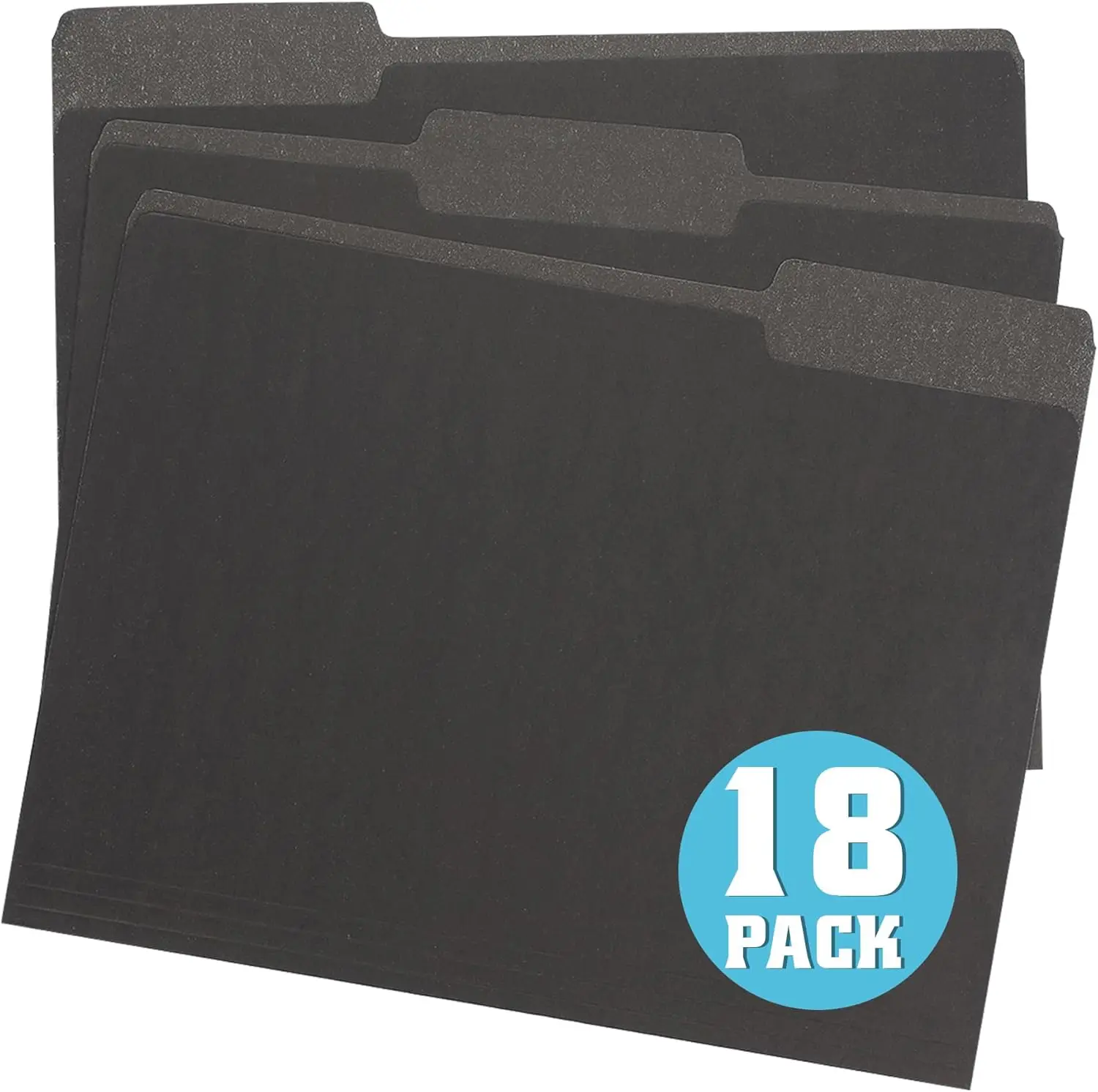 18 Pack Black File Folders Letter Size with 1/3 Cut Tabs for Office Home School
18 Pack Black File Folders Letter Size with 1/3 Cut Tabs for Office Home School