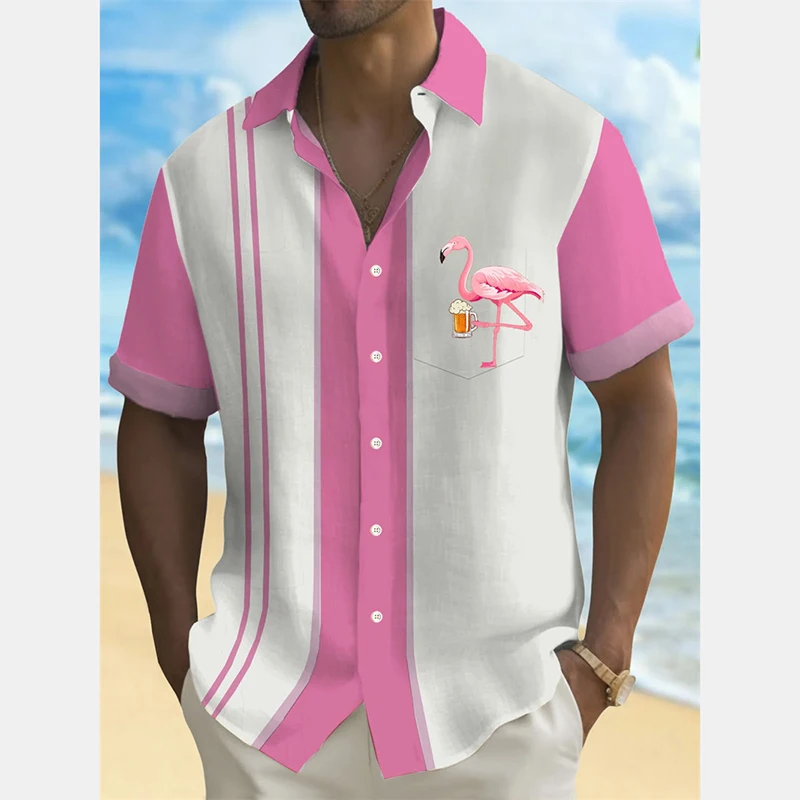 Fashion flamingo Beer Print Men's Shirts Simple Casual Stripe Shirts Lapel Button Summer 2025 Fashion Daily Pocket free shirt
Fashion flamingo Beer Print Men's Shirts Simple Casual Stripe Shirts Lapel Button Summer 2025 Fashion Daily Pocket free shirt