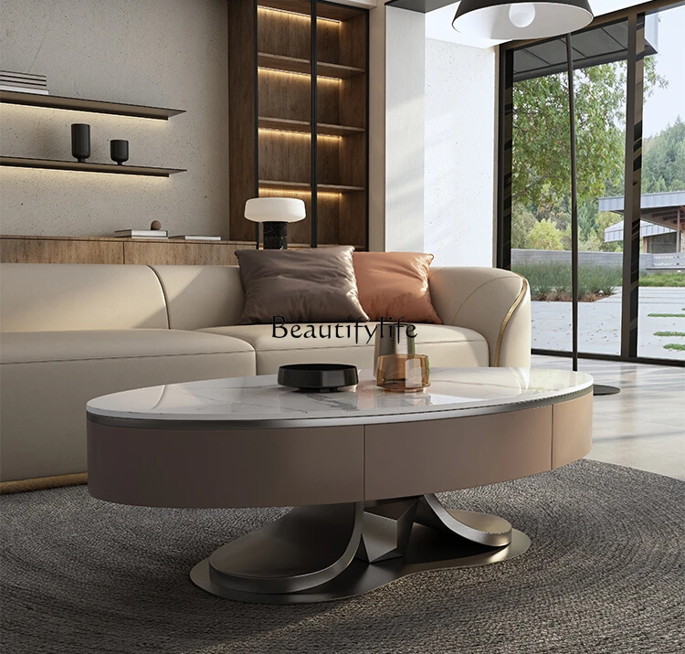 Italian Light Luxury Stainless Steel Oval Stone Plate Designer Home Living Room Modern Simple Coffee Table
Italian Light Luxury Stainless Steel Oval Stone Plate Designer Home Living Room Modern Simple Coffee Table