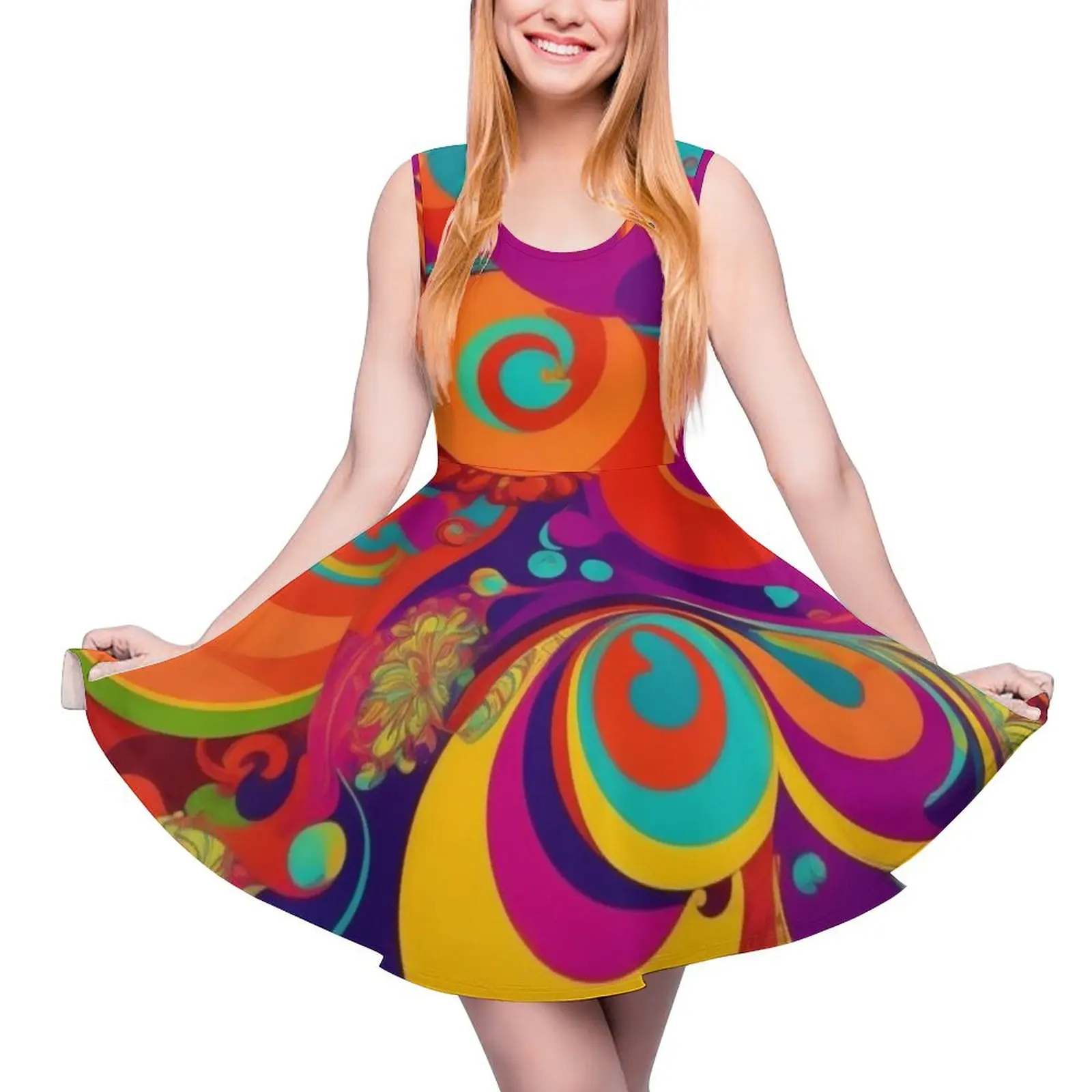 Flower Power Colourful Flower Pattern Sleeveless Dress elegant women"s sets Female clothing
Flower Power Colourful Flower Pattern Sleeveless Dress elegant women"s sets Female clothing