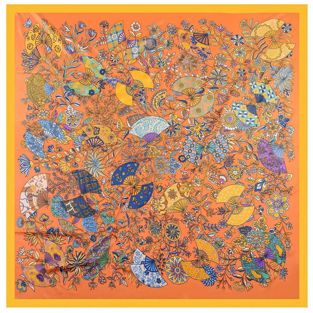 100% Silk Scarf Women Floral 2024 Fan Print Stoles Bandana Female Beach Shawl&Wrap Large Foulard Square Scarves 130*130CM
100% Silk Scarf Women Floral 2024 Fan Print Stoles Bandana Female Beach Shawl&Wrap Large Foulard Square Scarves 130*130CM