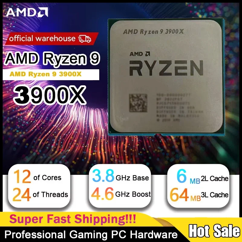AMD Ryzen9 3900X Desktop CPU 12 Core 24 Thread 3.8GHz Base Frequency High Speed Gaming Processor Bulk Without Package Retail
AMD Ryzen9 3900X Desktop CPU 12 Core 24 Thread 3.8GHz Base Frequency High Speed Gaming Processor Bulk Without Package Retail