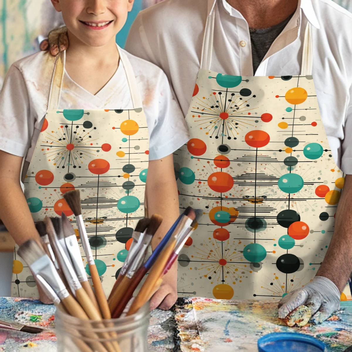 Retro Abstract Pattern Polyester Apron - Stylist Cooking Baking Apron Artistic Apron for Home Kitchen & Art Studio Use Aprons
Retro Abstract Pattern Polyester Apron - Stylist Cooking Baking Apron Artistic Apron for Home Kitchen & Art Studio Use Aprons