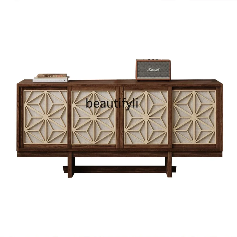 S North American black walnut TV cabinet dining side cabinet Italian minimalist light luxury partition entrance cabinet
S North American black walnut TV cabinet dining side cabinet Italian minimalist light luxury partition entrance cabinet