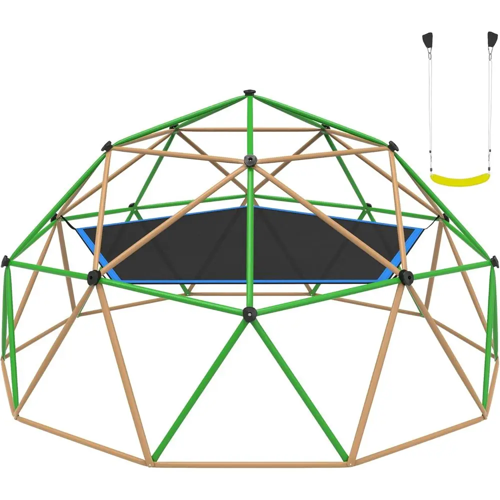 13T ClimDome with Hammock and Swing, Outdoor Jungle Gym or Kids, Geometric Dome Climber Supporting 880 Lbs Anti-Rust Metal Outdo
13T ClimDome with Hammock and Swing, Outdoor Jungle Gym or Kids, Geometric Dome Climber Supporting 880 Lbs Anti-Rust Metal Outdo
