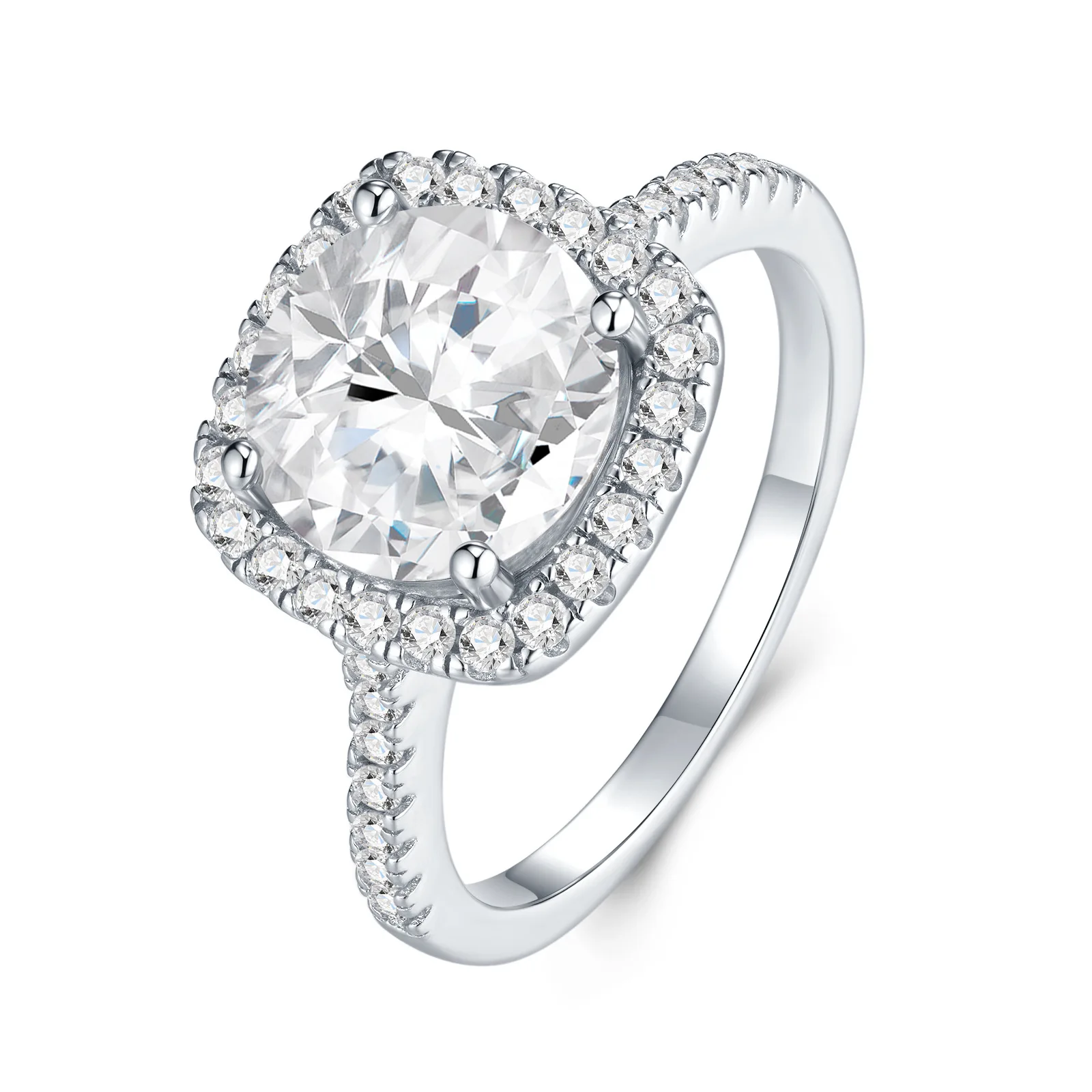 Moissanite 925 Sterling Silver Ring For Women Square Round 2CT Brilliant Diamond Finger Band Wedding Jewelry Gift
Moissanite 925 Sterling Silver Ring For Women Square Round 2CT Brilliant Diamond Finger Band Wedding Jewelry Gift