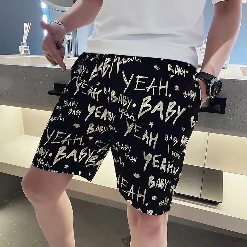 Men's Casual Loose Five-Inch Shorts Summer Ice Silk Thin Graffiti Design Beachwear 2026 New Style
Men's Casual Loose Five-Inch Shorts Summer Ice Silk Thin Graffiti Design Beachwear 2026 New Style