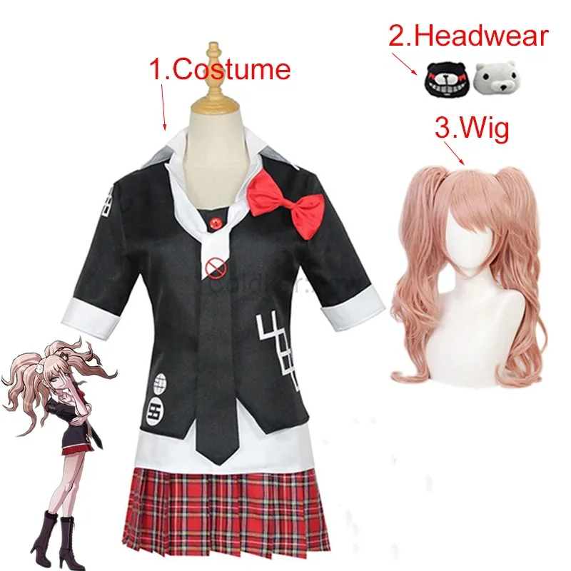 Anime Danganronpa Cosplay Costume Junko Enoshima Cosplay Uniform Cafe Work Clothes Short Mini Skirt Double Tail Braid Women Wig
Anime Danganronpa Cosplay Costume Junko Enoshima Cosplay Uniform Cafe Work Clothes Short Mini Skirt Double Tail Braid Women Wig