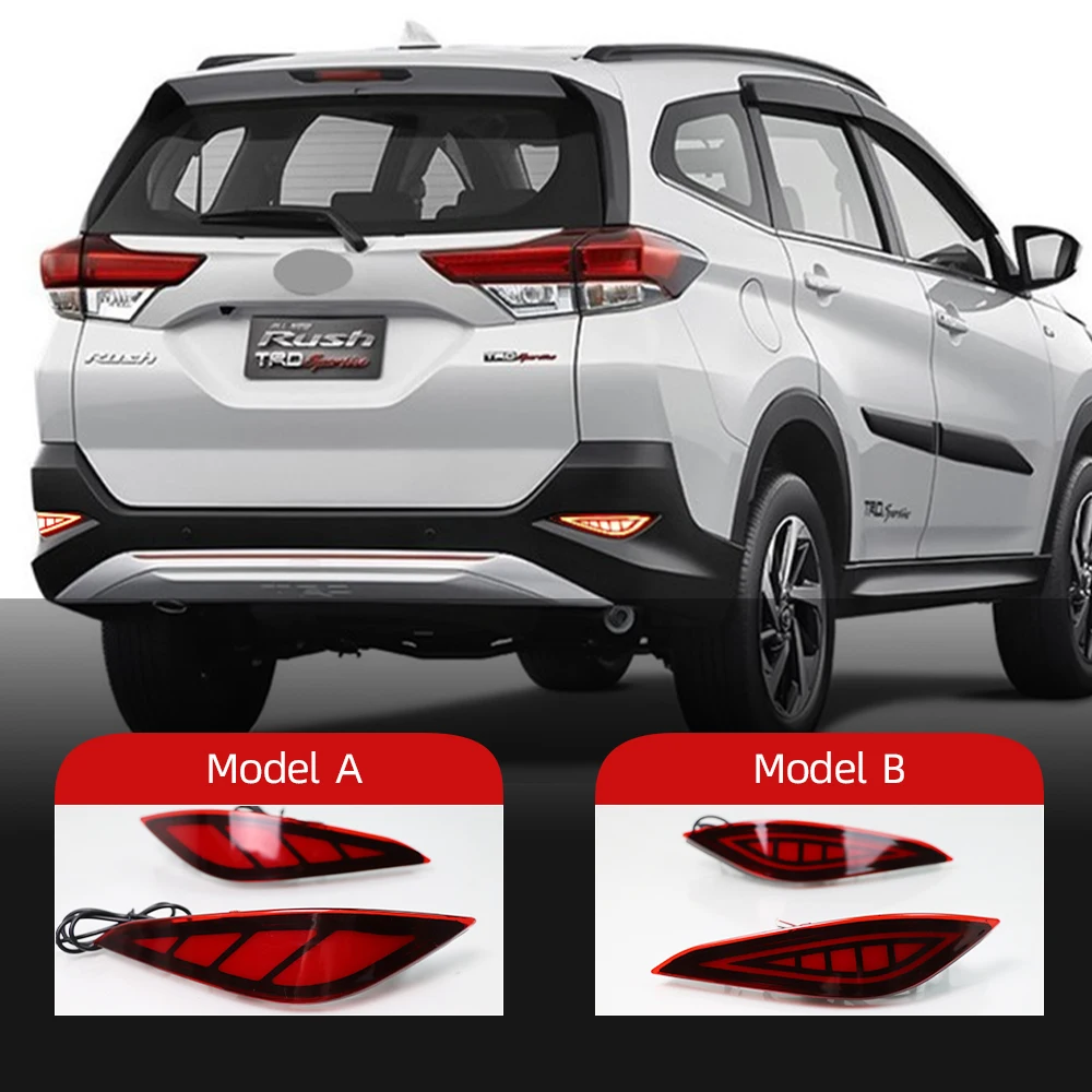 Красивый светодиодный отражатель из 2 шт. для Toyota Rush 2018 2019 2020, задний противотуманный фонарь автомобиля, стоп-сигнал, декоративная лампа заднего бампера
Красивый светодиодный отражатель из 2 шт. для Toyota Rush 2018 2019 2020, задний противотуманный фонарь автомобиля, стоп-сигнал, декоративная лампа заднего бампера