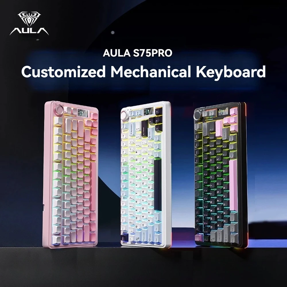 Механическая клавиатура AULA S75 Pro, беспроводная трехрежимная RGB-клавиатура с горячей заменой и ручкой экрана, механическая клавиатура для офисных игр на заказ
Механическая клавиатура AULA S75 Pro, беспроводная трехрежимная RGB-клавиатура с горячей заменой и ручкой экрана, механическая клавиатура для офисных игр на заказ