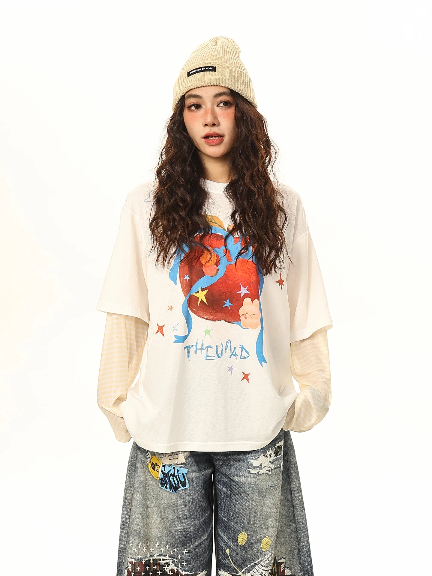 Женская футболка Boeax American Retro Fit с принтом, круглым вырезом и длинными рукавами, весенняя, свободного кроя, имитация двухслойности, стильный топ
Женская футболка Boeax American Retro Fit с принтом, круглым вырезом и длинными рукавами, весенняя, свободного кроя, имитация двухслойности, стильный топ