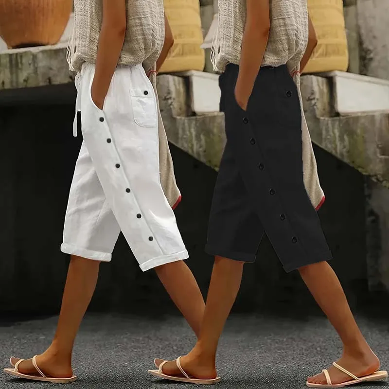 Fashionable Casual Women's Shorts Button up Versatile Loose Fit Comfortable Polyester Knitted High Waist Straight Leg Pants
Fashionable Casual Women's Shorts Button up Versatile Loose Fit Comfortable Polyester Knitted High Waist Straight Leg Pants