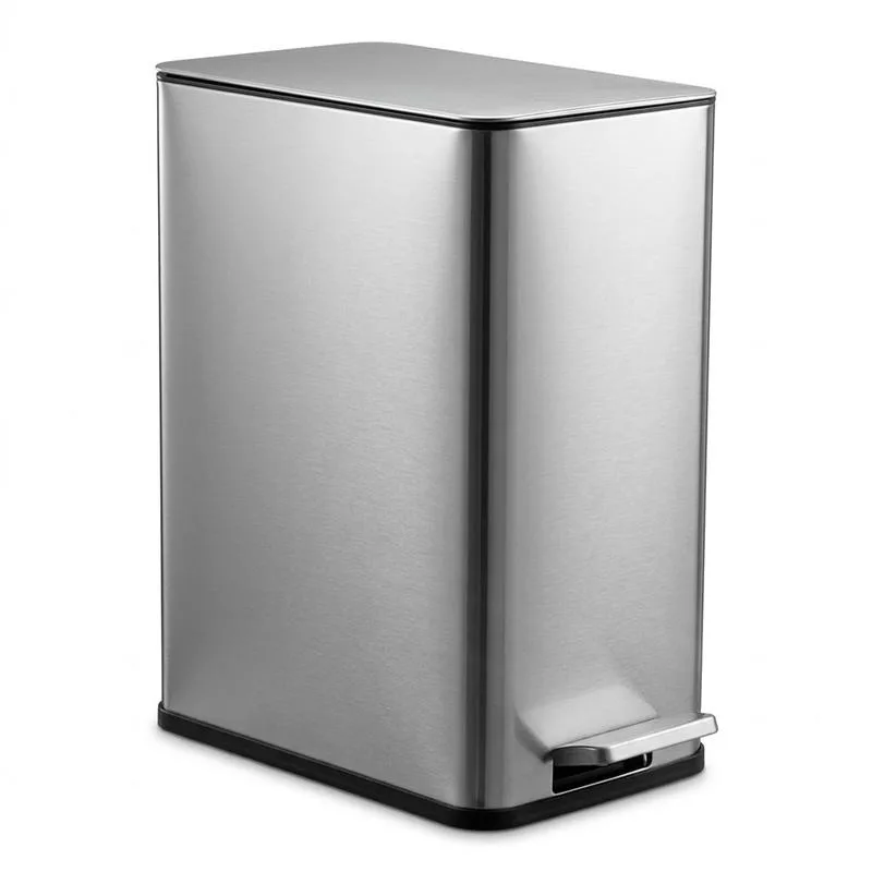 15L/4 Gallon Rectangular Step Trash Can, Stainless Steel Garbage Can with Foot Pedal, Removable Inner Bucket with Grip Groove and Side Handle for Kitchen Bathroom Office, Silver
15L/4 Gallon Rectangular Step Trash Can, Stainless Steel Garbage Can with Foot Pedal, Removable Inner Bucket with Grip Groove and Side Handle for Kitchen Bathroom Office, Silver