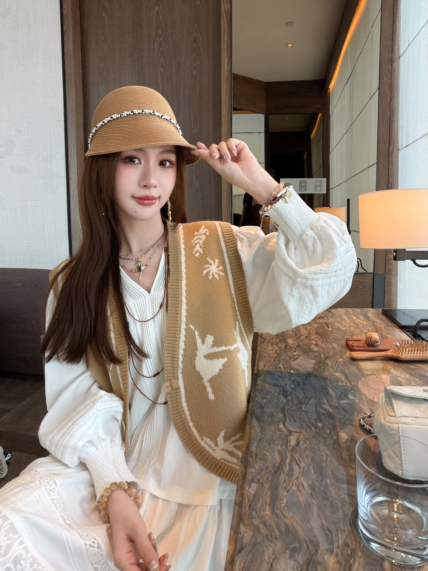 Zhang ei 30” Ballet Miss Knitted Coffee Color Bouquet Svel Vest Layering Partner Commute Sle Loose Fit V-Ne
Zhang ei 30” Ballet Miss Knitted Coffee Color Bouquet Svel Vest Layering Partner Commute Sle Loose Fit V-Ne