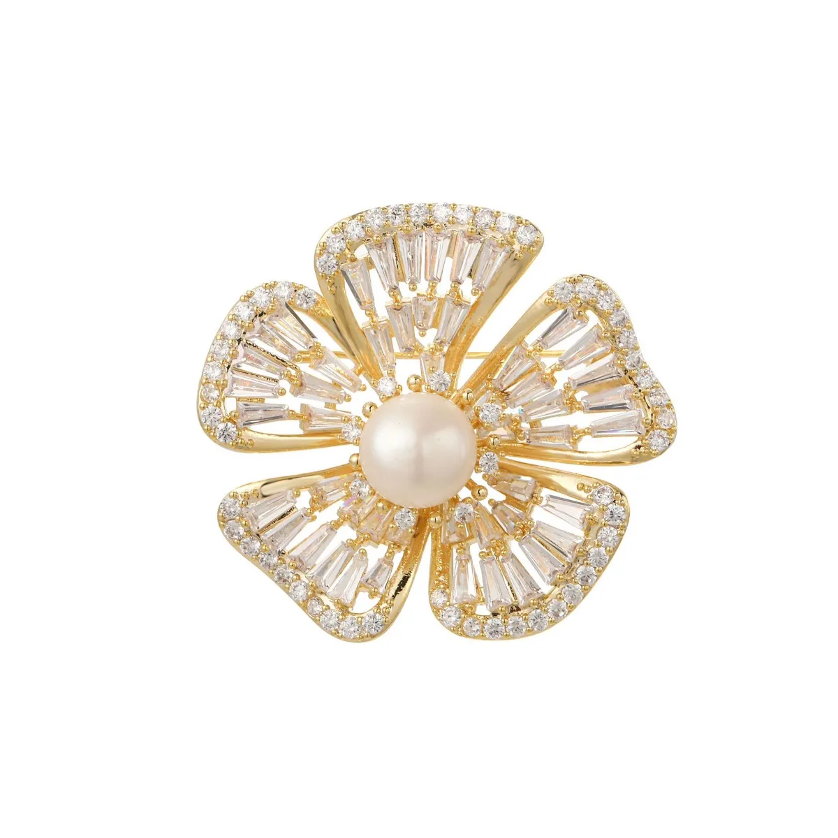 Gold Color Luxury Shiny Zircon Flower Brooches with Freshwater Pearl for Women Fashion Elegant Lapel Pin Jewelry Gifts with Box
Gold Color Luxury Shiny Zircon Flower Brooches with Freshwater Pearl for Women Fashion Elegant Lapel Pin Jewelry Gifts with Box