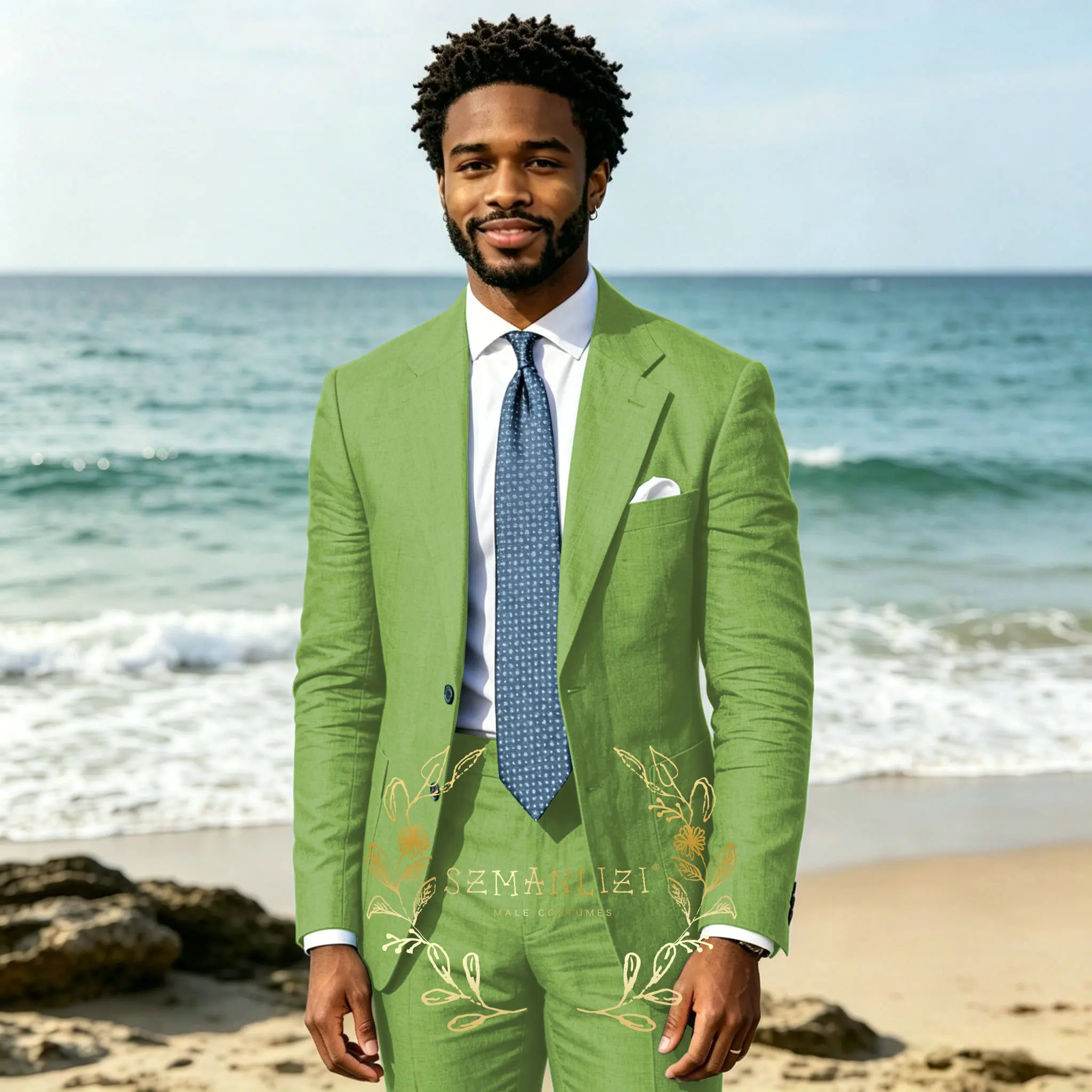 Beach Summer Linen Single Breasted Men Suits Notched Lapel Casual Formal Costume Homme Slim Fit 2 Pcs Wedding Set Jacket Pants
Beach Summer Linen Single Breasted Men Suits Notched Lapel Casual Formal Costume Homme Slim Fit 2 Pcs Wedding Set Jacket Pants