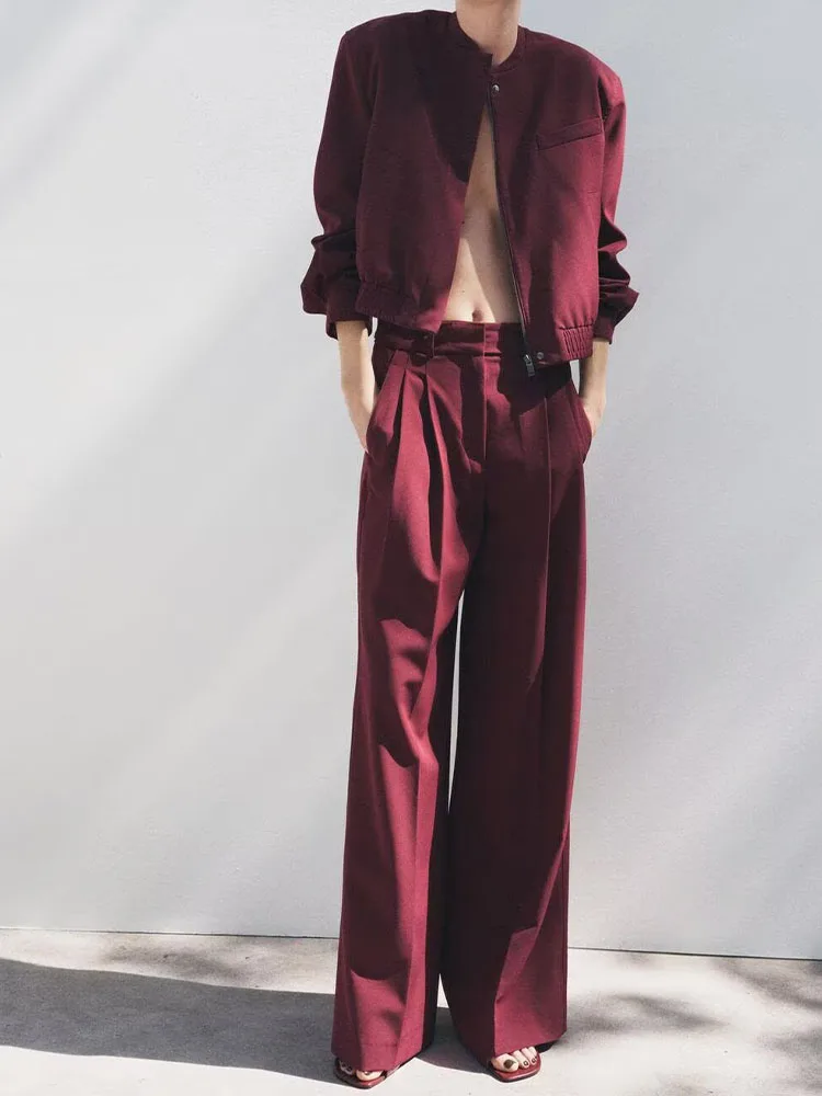 European and American style spring new women's clothing temperament mid-waist slim casual pleated wide-leg trousers trend
European and American style spring new women's clothing temperament mid-waist slim casual pleated wide-leg trousers trend