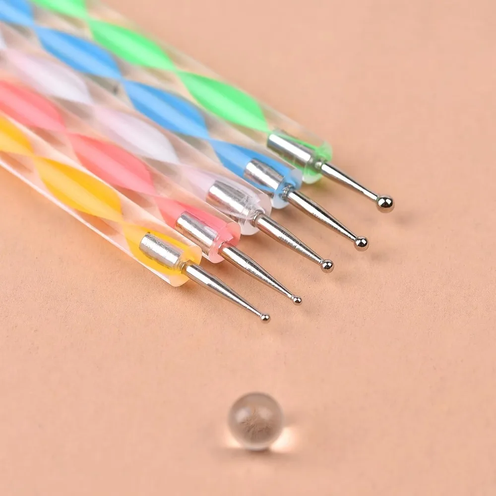 Double Ended Nail Art Dotting Pens Set of 5 with 10 Different Sized Ball Tips Professional Dot Painting Tools for Nail Stippling Marbleizing Flower Designs Dot Manicure Decorations and Engraving Drawing DIY Salon Kit
Double Ended Nail Art Dotting Pens Set of 5 with 10 Different Sized Ball Tips Professional Dot Painting Tools for Nail Stippling Marbleizing Flower Designs Dot Manicure Decorations and Engraving Drawing DIY Salon Kit