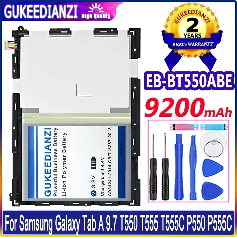 Batteries EB-BT550ABE 9200mAh Tablet Battery For Samsung Galaxy Tab A 9.7" SM-T550 SM-P550 SM-T555 SM-T555C SM-P351
Batteries EB-BT550ABE 9200mAh Tablet Battery For Samsung Galaxy Tab A 9.7" SM-T550 SM-P550 SM-T555 SM-T555C SM-P351