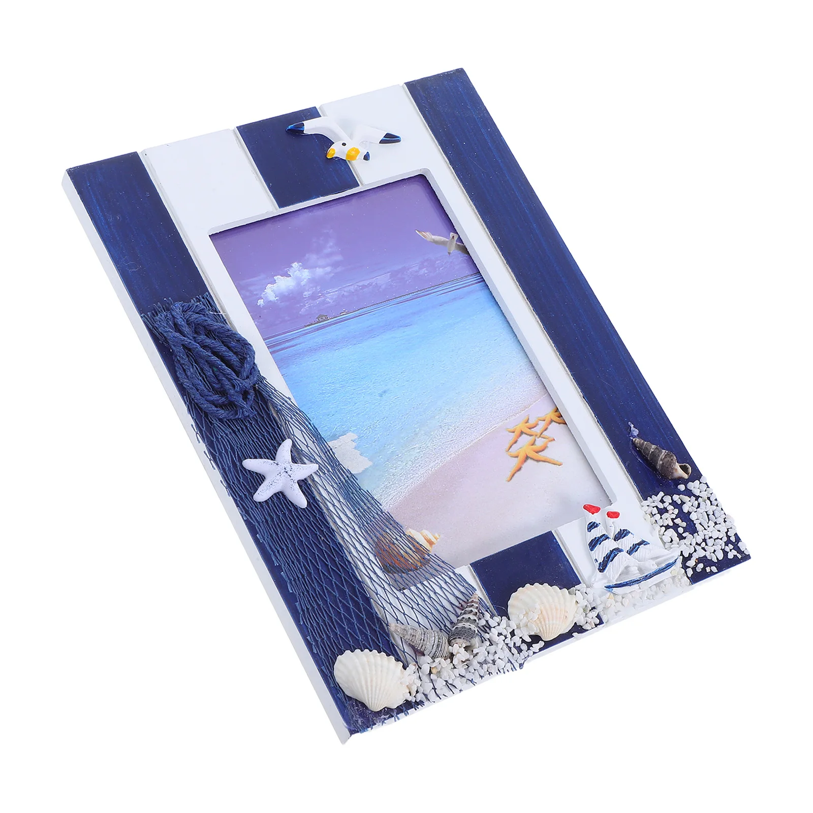 Mediterranean Theme Photo Frame Wooden Picture Holder Ocean Scenery Nautical Style Desk Decoration Home Comfortable
Mediterranean Theme Photo Frame Wooden Picture Holder Ocean Scenery Nautical Style Desk Decoration Home Comfortable