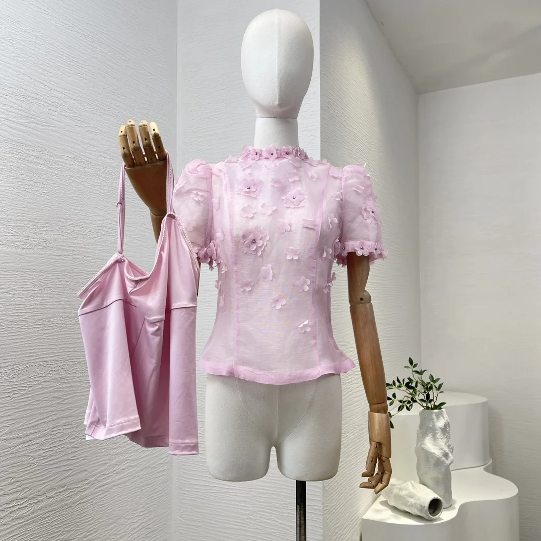 High Quality Women's Pink Three Dimensional Small White Flowers Skirt 2025 Silk Linen
High Quality Women's Pink Three Dimensional Small White Flowers Skirt 2025 Silk Linen