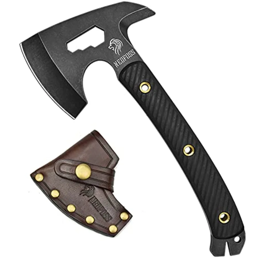 Bison 9.8" Tactical Hatchet Axe Tomahawk Hatchet with Genuine Leather Sheath and G10 Handle Compact Camping Gear Bearded Axe Gi
Bison 9.8" Tactical Hatchet Axe Tomahawk Hatchet with Genuine Leather Sheath and G10 Handle Compact Camping Gear Bearded Axe Gi