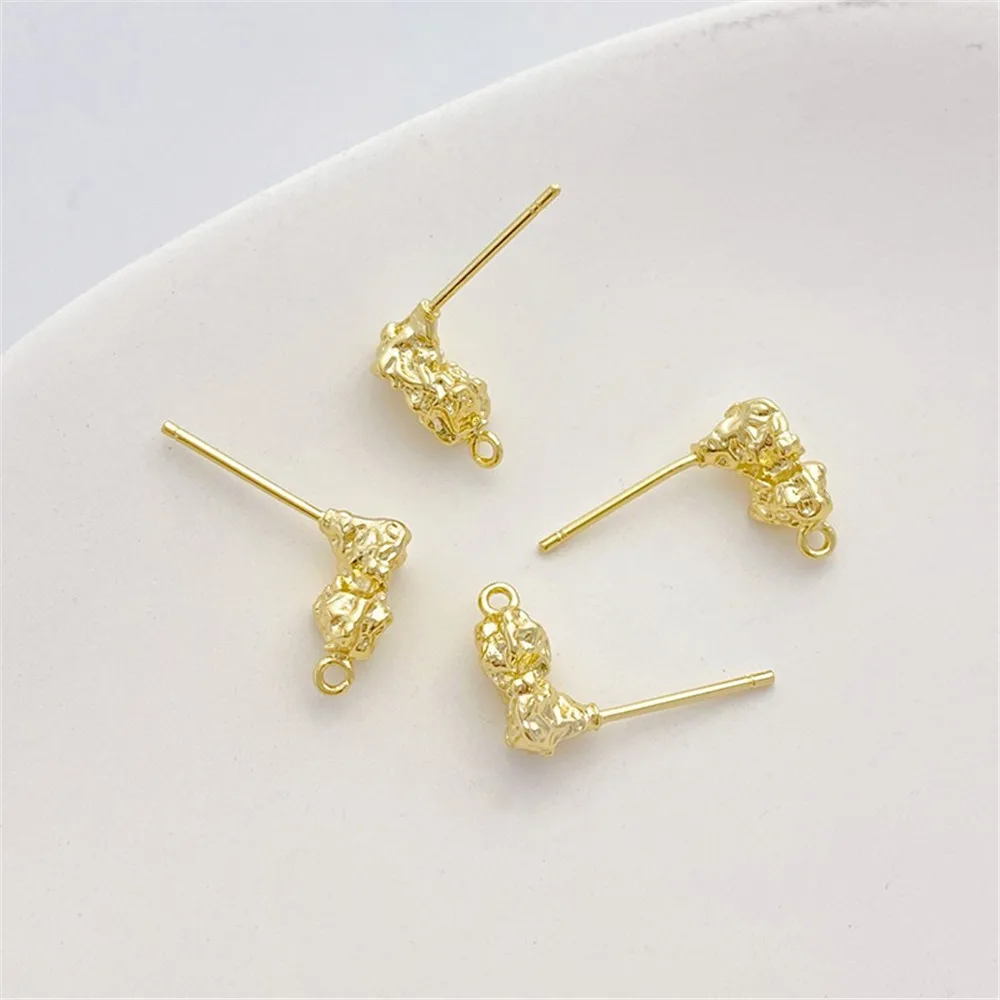 14K Gold-coated Irregular Lava Small Stone Silver Needle Earrings Handmade Diy Earrings Ear Accessories E066
14K Gold-coated Irregular Lava Small Stone Silver Needle Earrings Handmade Diy Earrings Ear Accessories E066