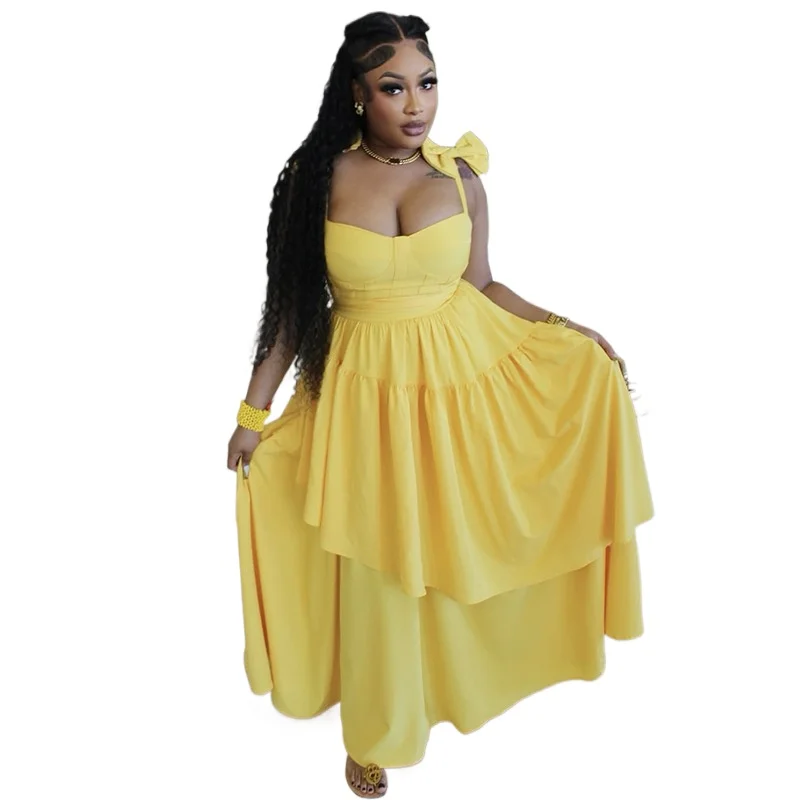 Elegant Butterfly Knot High Waist Midi Length Strapless Dress Irregular Hemline Summer New Arrival Women's Cross-Border Clothing
Elegant Butterfly Knot High Waist Midi Length Strapless Dress Irregular Hemline Summer New Arrival Women's Cross-Border Clothing