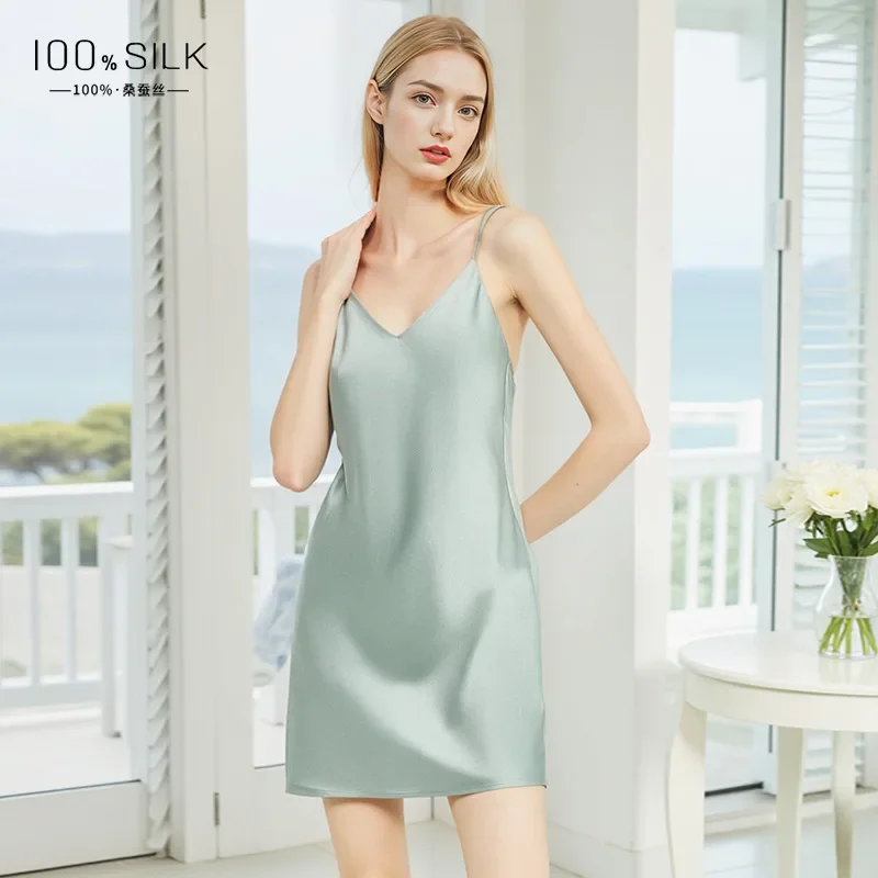 19MM 100% Silk Nightgown Mini Dress Summer Sexy Silk Slip Nightdress Backless Short Chemise Lingerie One Piece Nightwear Dresses
19MM 100% Silk Nightgown Mini Dress Summer Sexy Silk Slip Nightdress Backless Short Chemise Lingerie One Piece Nightwear Dresses