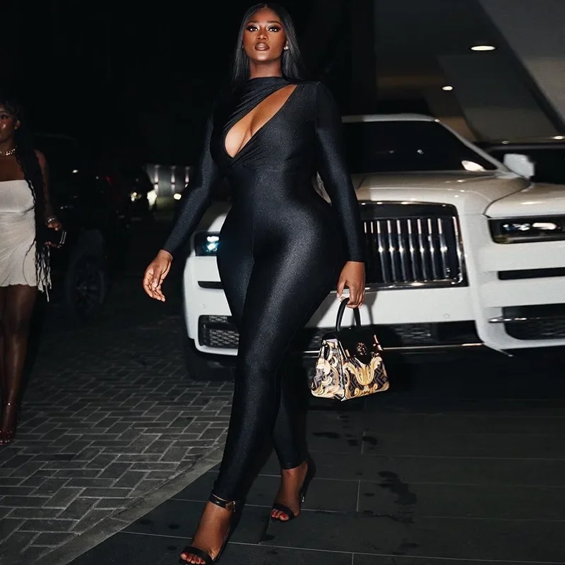 Women Long Sleeve O-neck Jumpsuits 2025 Spring Hole Streetwear Sexy Party Solid High Waist One Piece Overall Playsuits
Women Long Sleeve O-neck Jumpsuits 2025 Spring Hole Streetwear Sexy Party Solid High Waist One Piece Overall Playsuits