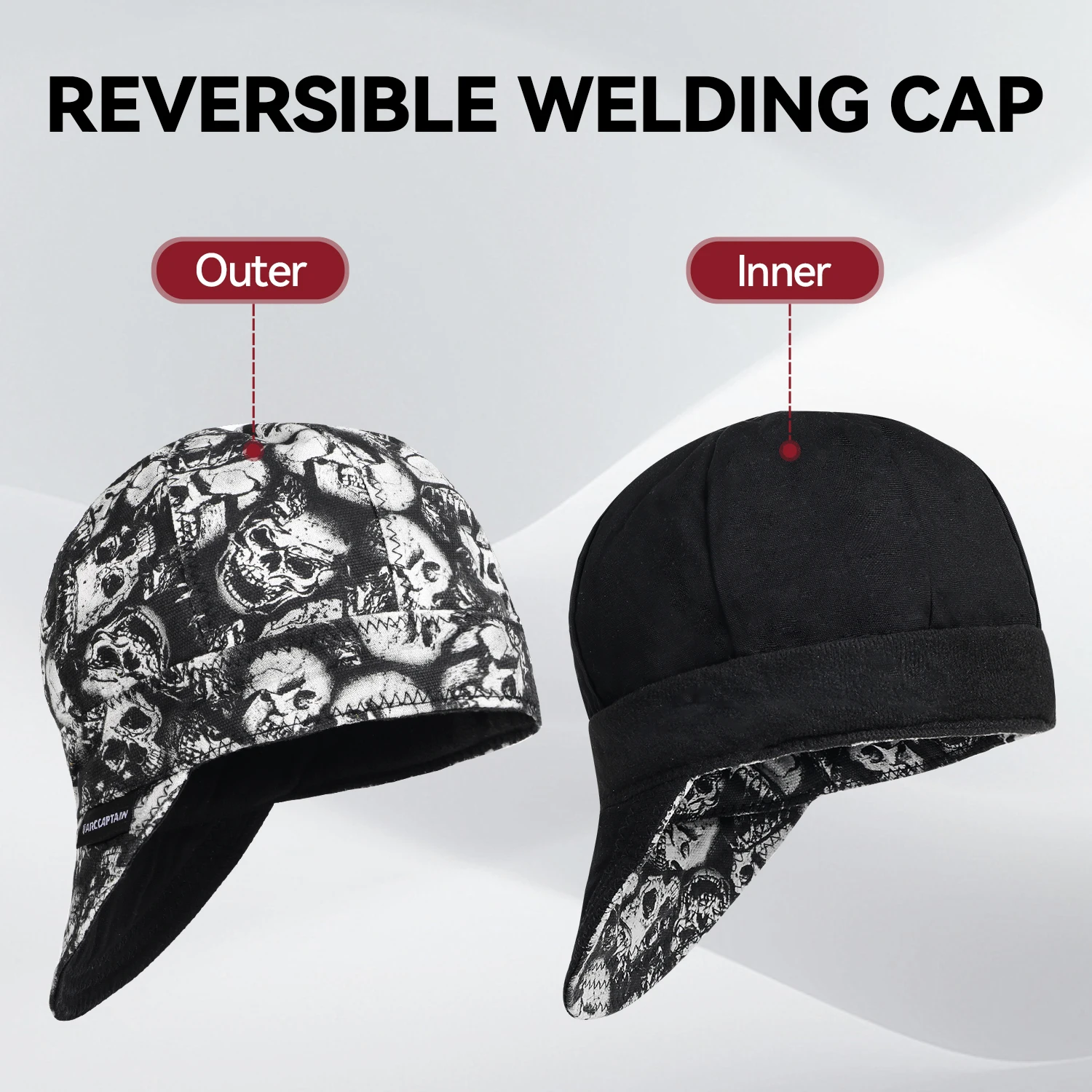 ARCCAPTAIN Reversible Welding Cap Skull Style Anti-scalding Hoods 8 Panel Protective Welders Work Hat Fireproof Cotton Cover Cap
ARCCAPTAIN Reversible Welding Cap Skull Style Anti-scalding Hoods 8 Panel Protective Welders Work Hat Fireproof Cotton Cover Cap