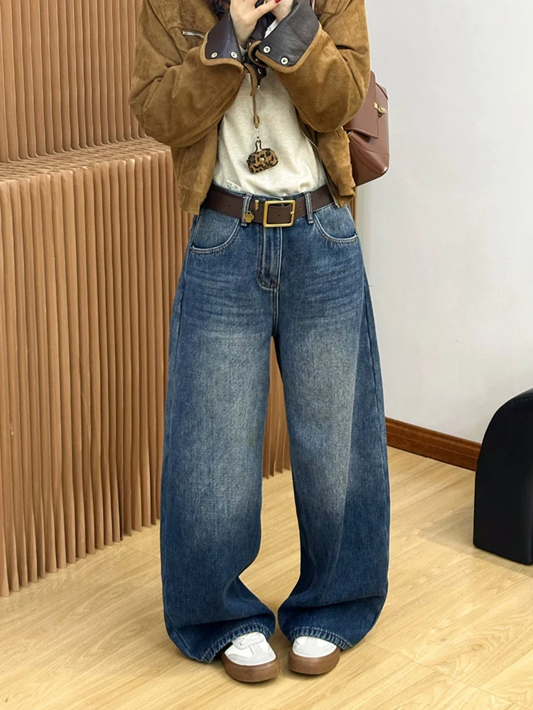 Широкие джинсы на подкладке в стиле ретро, женские потертые ножи, зимние модные брюки с высокой талией, повседневная одежда, синие джинсовые брюки
Широкие джинсы на подкладке в стиле ретро, женские потертые ножи, зимние модные брюки с высокой талией, повседневная одежда, синие джинсовые брюки