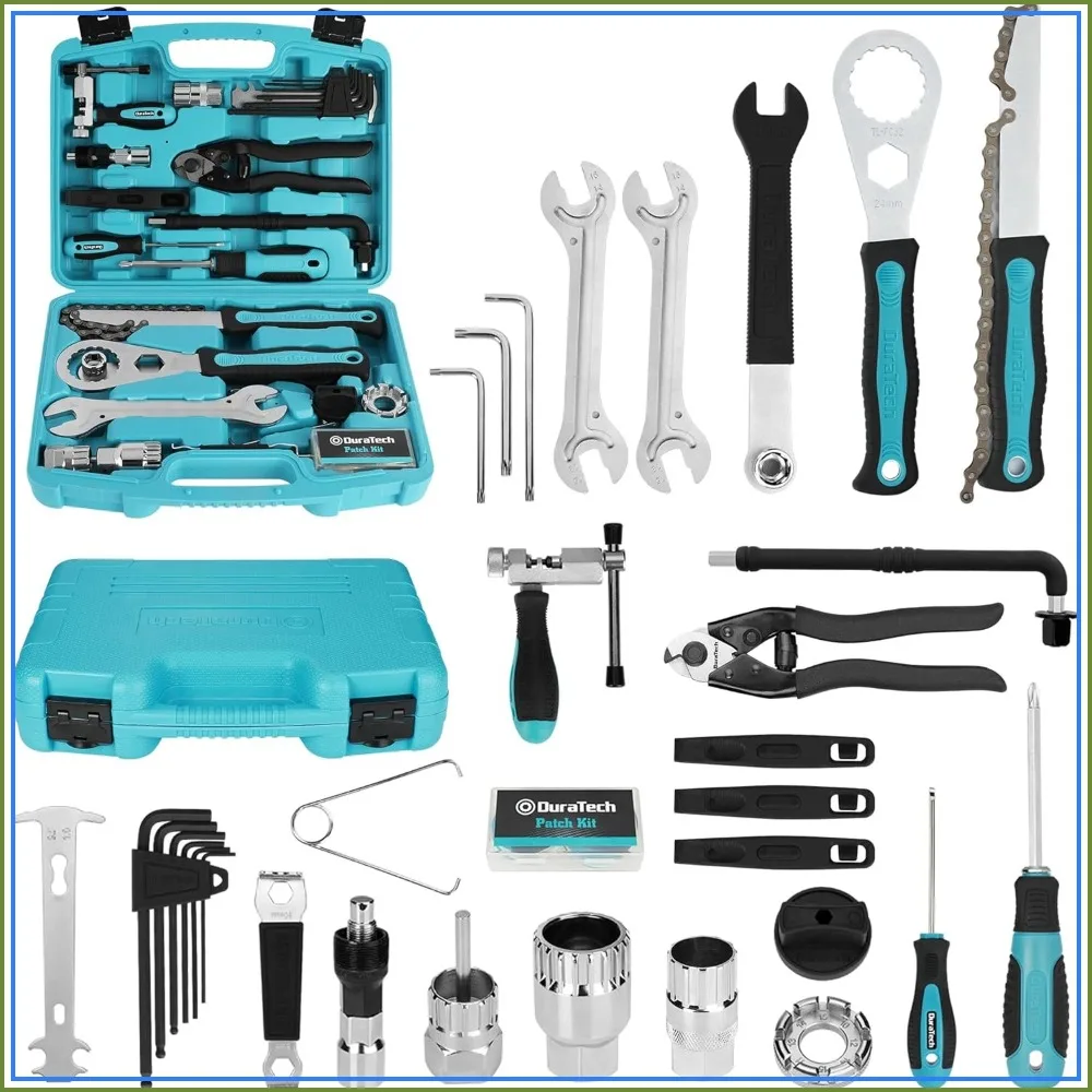 40 Pieces Bike Repair Kit, Complete Bicycle Tool Set with Case for Mountain & Road Bikes – Chain, Tire, Brake, Pedal Maintenance
40 Pieces Bike Repair Kit, Complete Bicycle Tool Set with Case for Mountain & Road Bikes – Chain, Tire, Brake, Pedal Maintenance