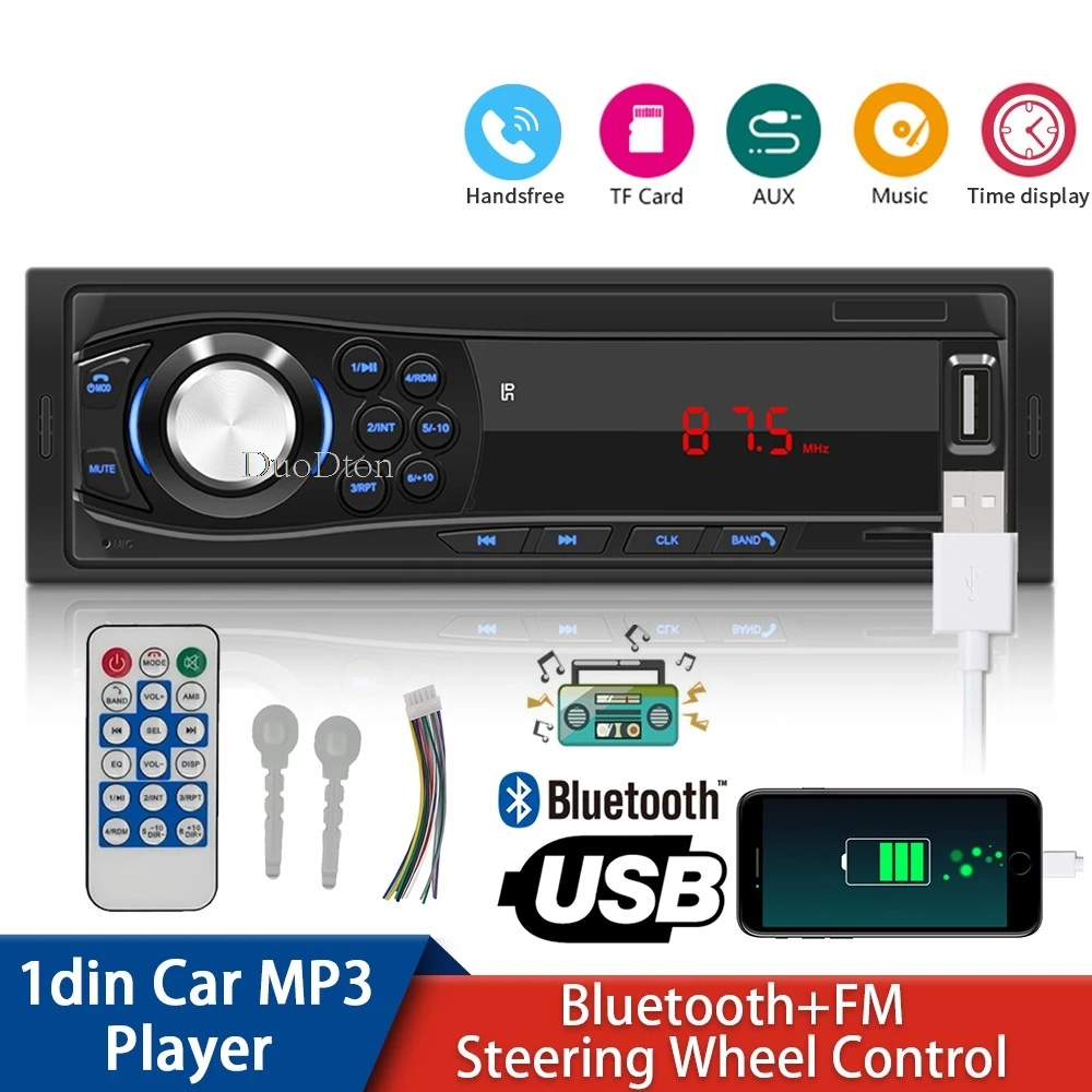 DuoDton 1 Din Car Radio Autoradio MP3 Player Bluetooth Audio Stereo FM Music Stereo Receiver AUX-IN Remote Control
DuoDton 1 Din Car Radio Autoradio MP3 Player Bluetooth Audio Stereo FM Music Stereo Receiver AUX-IN Remote Control
