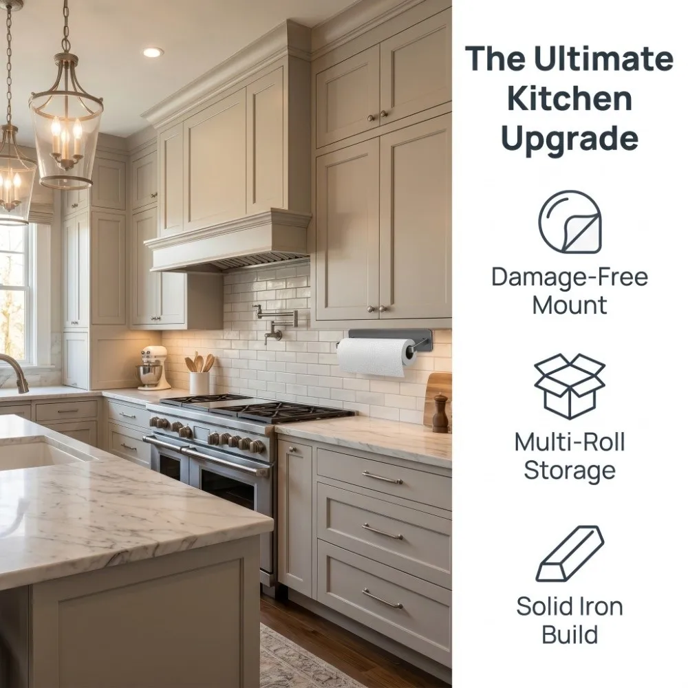 Iron Paper Towel Holder Multifunctional Gray Kitchen Towel Rack No Installation Required Convenient Tissue Roll Holder
Iron Paper Towel Holder Multifunctional Gray Kitchen Towel Rack No Installation Required Convenient Tissue Roll Holder